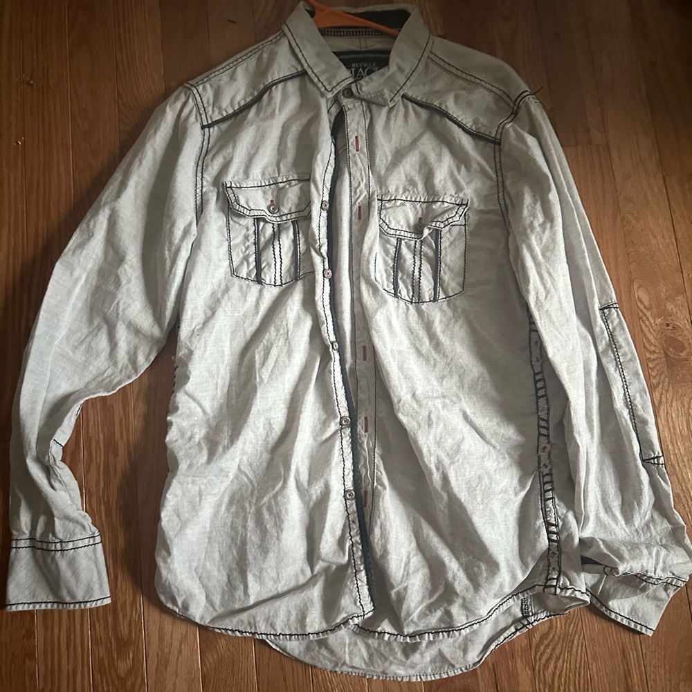 Buckle flannel shirt